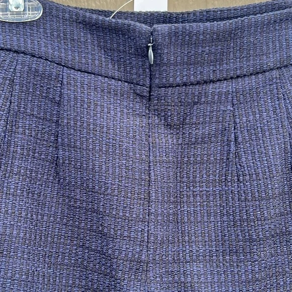 NWT LOFT Navy Blue Woven Sweater Skirt Size 4 Pockets Tweed Career Office - Picture 6 of 16